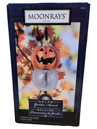 White LED Cracked Glass Globe Style Pumpkin Pathway Marker Solar Light