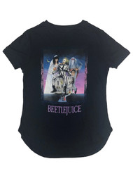Womens (Jr's) Blue Beetlejuice Halloween T-Shirt Beetle Juice Tee Shirt