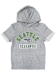 NFL Football Seattle Seahawks Boys Heather Gray Short Sleeve Hoodie