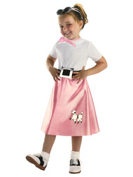 Girls 50's Boby Sox Soda Shop Dress Halloween Costume Small (4-6)