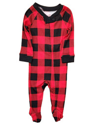Infant Boys Red Buffalo Plaid Footie Sleeper Sleep & Play Christmas Pajama 3-6M