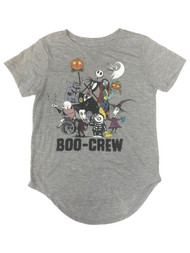 Nightmare Before Christmas Junior Womens Gray Halloween T-Shirt Tee Shirt