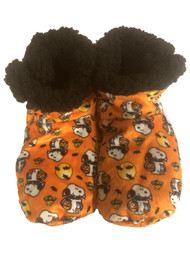 Peanuts Toddler Boys Plush  Snoopy Dog Bootie Style Halloween Slippers