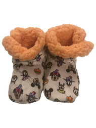 Disney Toddler Girls Plush  Minnie Mouse Bootie Style Halloween Slippers