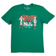 Ripple Junction Mens Green Rick and Morty Naughty Or Nice Christmas T-Shirt