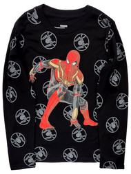 Marvel Boys Black Long Sleeved Spider-Man Iron Spider T-Shirt Tee Shirt