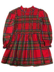 Infant & Toddler Girls Red & Green Flannel Christmas Plaid Holiday Dress