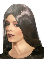 Womens 24 Inch Black Wig Halloween Witch