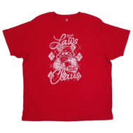 Mens Red Aint No laws Hanging With Claus Graphic Tee Christmas T-Shirt XL
