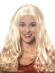 Womens Long Curly Blonde Wig