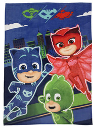 PJ Masks Twin Bed or Toddler Blanket, Super Soft Blue 62x90