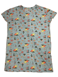 Womens Blue Southwest Cactus & Sunshine Nightgown Sleepshirt Sleep Shirt