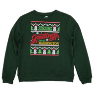 Home Free Mens Seasons Greetings From Washington Fleece Christmas Sweatshirt