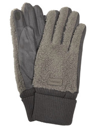 Womens Nubby Gray Stretch Fit Texting & Tech Touchscreen Gloves