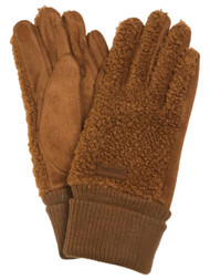 Womens Nubby Caramel Brown Stretch Fit Texting & Tech Touchscreen Gloves
