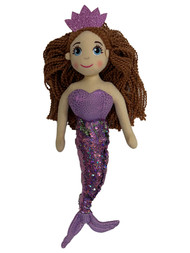 Linzy Toys Purple & Silver 18 inch Violet Mermaid With 2-Way Sequins Plush Doll