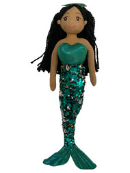 Linzy Toys Green & Silver 18 inch Jade Mermaid With 2-Way Sequins Plush Doll