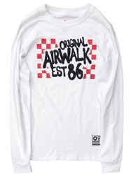 Airwalk Boys White Long Sleeved Airwalk Skater Design T-Shirt Tee Shirt L 10-12
