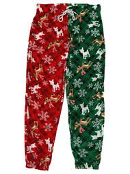 Womens Rudolph Reindeer Red Christmas Joggers Sleep Pants Pajama Bottoms