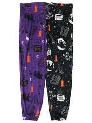Womens Purple Hocus Pocus Halloween Joggers Sleep Pants Pajamas