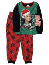 That Girl Lay Lay Girls Green & Red Fleece Christmas Sleep Set Pajamas