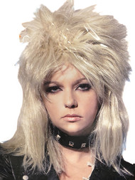 Halloween Womens Blonde Punk Rocker Wig