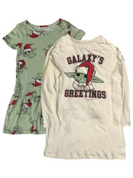Star Wars Girls 2PC Baby Yoda Mandalorian Christmas Holiday Dress Set