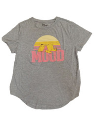 Disney Junior Womens Gray Winnie the Pooh Bear Mood Tee Shirt T-shirt