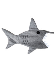 Gray Tweed Button Eye Shark Holiday Christmas Stocking
