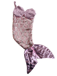 Pink & Silver Shiny Flip Sequin Sparkly Mermaid Christmas Holiday Stocking