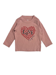 Carters Infant Girls Pink Hearts Love My Family Long Sleeve Valentines Shirt 18m