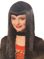 Halloween Girls Vampiress Vampire Long Black Wig