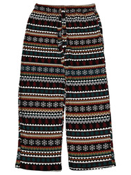 Womens Soft Black Christmas Tree Heart Sleep Pants Pajama Bottoms