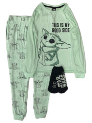 Star Wars Womens Green Yoda Good Side Pajamas Jogger Sweatshirt Sleep Set