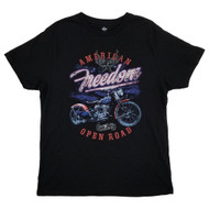 Celebrate Mens Black Short Sleeve American Freedom Motorcycle T-Shirt