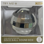 Disco Ball Cell Phone Amplifier Speaker - Silver for iphones 4 & 5