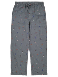 Sonoma Mens Gray Skiing Print Flannel Sleep Pants Pajama Bottoms