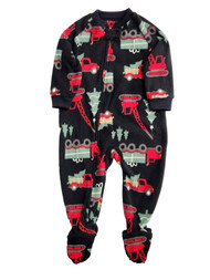 Carters Infant Boys Red Truck Christmas Holiday Fleece Sleeper Pajamas 12m