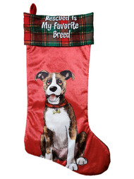 Red Plaid Jack Russell Terrier Dog Rescued Breed Christmas Holiday Stocking