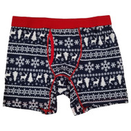 Holiday Time Mens Navy Blue Fair Isle Christmas Holiday Underwear Boxer Brief