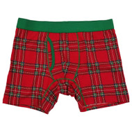 Holiday Time Mens Red Plaid Christmas Holiday Underwear Boxer Brief