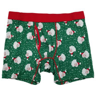 Holiday Time Mens Green Santa Claus Snowflake Christmas Underwear Boxer Brief