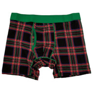 Holiday Time Mens Black Plaid Christmas Underwear Boxer Brief