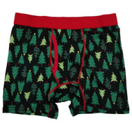 Holiday Time Mens Black Christmas Tree Print Underwear Boxer Brief