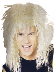 Halloween Men's Rock Star Long Blonde Crimped Wig