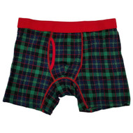 Holiday Time Mens Green Multi Plaid Xmas Christmas Underwear Boxer Brief