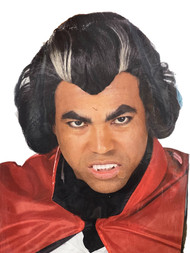 Halloween Men's Black With Silver Streaks Vampire Wig