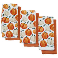Autumn Pumpkin Patch Kitchen Towel Set with 6 Cotton Dish Towels