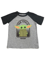 Jumping Beans Star Wars Boys Gray Baby Yoda Mandalorian Tee Shirt