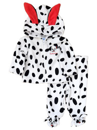 Disney Infant Boys White 101 Dalmatian Zipper Sweatshirt & Pant Outfit Set